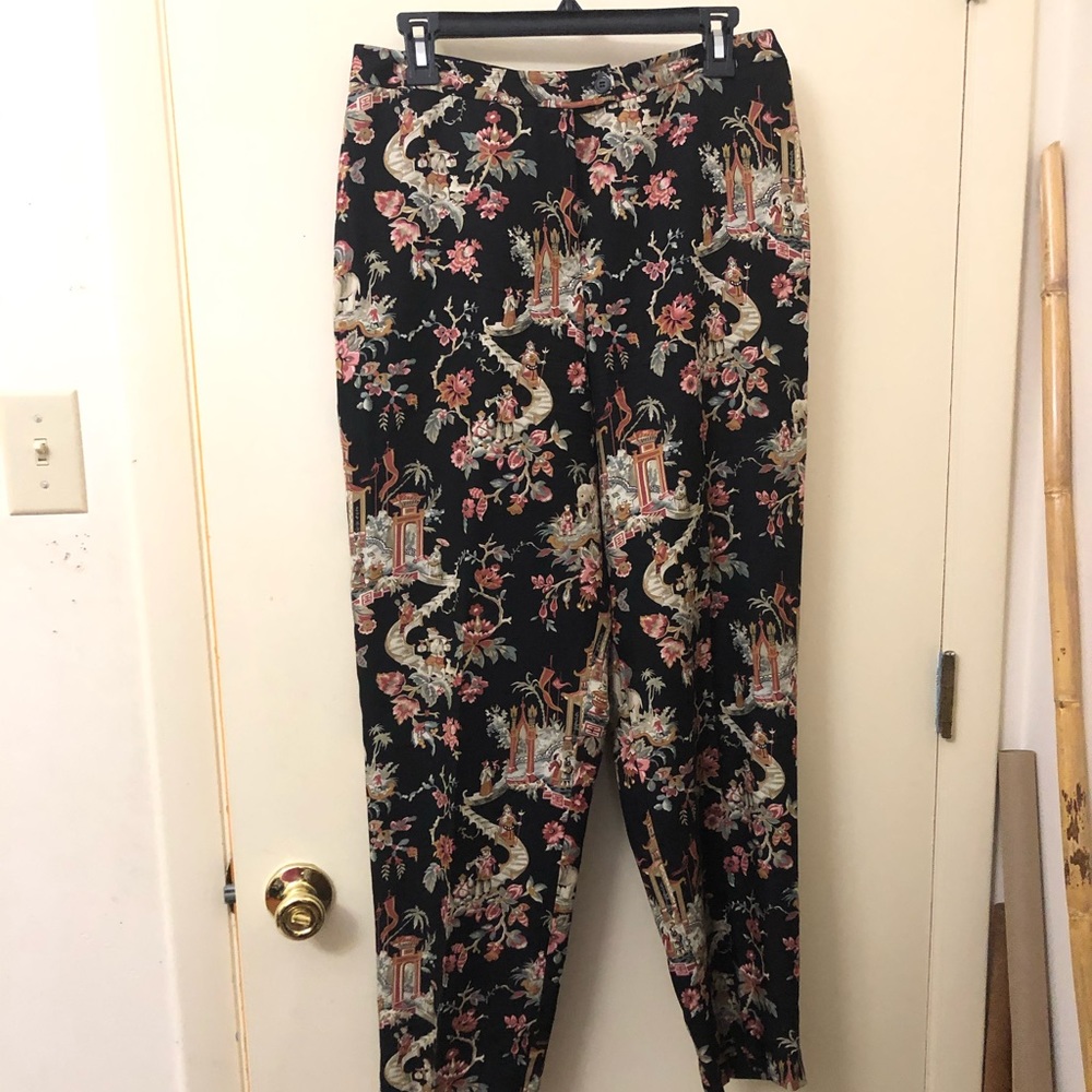 Talbots Oriental Silk Blend Pants